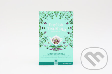 Kávy a čaje: Zelený čaj s mätou 20 x 2 g (English Tea Shop). English Tea Shop, 2023 Kávy a čaje: Zelený čaj s mätou 20 x 2 g (English Tea Shop). English Tea Shop, 2023