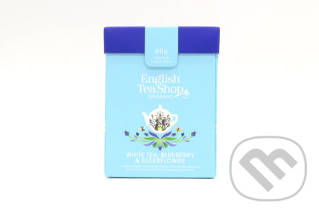 Kávy a čaje: Biely čaj s čučoriedkou a bazou 80 g (English Tea Shop). English Tea Shop, 2023 Kávy a čaje: Biely čaj s čučoriedkou a bazou 80 g (English Tea Shop). English Tea Shop, 2023
