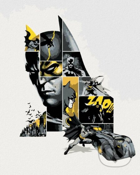 Malování podle čísel 40 x 50 cm Batman - v šedé a žluté, Zuty