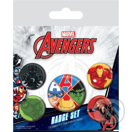 Sada odznakov Marvel - Avengers Assemble (Pyramid International). Pyramid International, 2023 Sada odznakov Marvel - Avengers Assemble (Pyramid International). Pyramid International, 2023