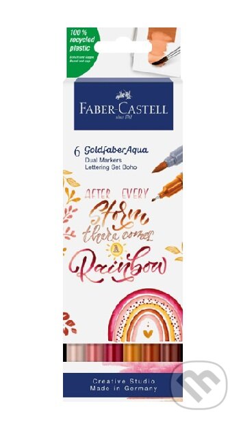 Popisovače Goldfaber Aqua Dual 6 kusov Boho set (Faber-Castell). Faber-Castell Popisovače Goldfaber Aqua Dual 6 kusov Boho set (Faber-Castell). Faber-Castell