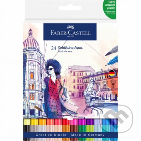 Popisovače Goldfaber Aqua Dual set 24 kusov (Faber-Castell). Faber-Castell Popisovače Goldfaber Aqua Dual set 24 kusov (Faber-Castell). Faber-Castell