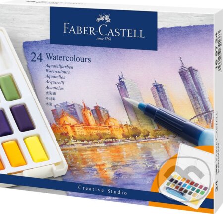 Akvarelové farby set 24 kusov (Faber-Castell). Faber-Castell, 2020 Akvarelové farby set 24 kusov (Faber-Castell). Faber-Castell, 2020