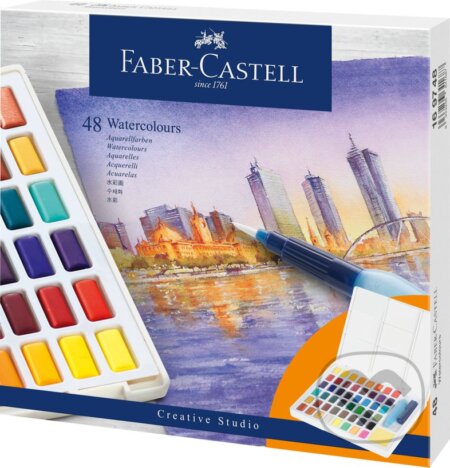 Akvarelové farby set 48 kusov (Faber-Castell). Faber-Castell, 2020 Akvarelové farby set 48 kusov (Faber-Castell). Faber-Castell, 2020