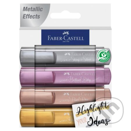 Zvýrazňovač Metallic, 4 farby, Faber-Castell
