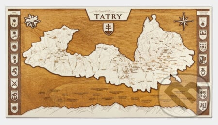 Drevená mapa Tatier, 68travel, 2023