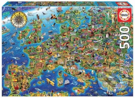 Puzzle: Šílená mapa Evropy (Educa). Educa, 2023 Puzzle: Šílená mapa Evropy (Educa). Educa, 2023