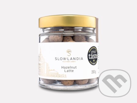 Hazelnut Latte - Lieskovce v bielej čokoláde s kávou (Slowlandia). Slowlandia, 2023 Hazelnut Latte - Lieskovce v bielej čokoláde s kávou (Slowlandia). Slowlandia, 2023