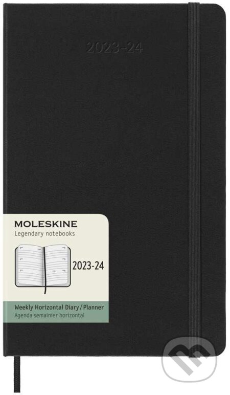 Moleskine – 18-mesačný čierny horizontálny diár 2023/2024, Moleskine, 2023