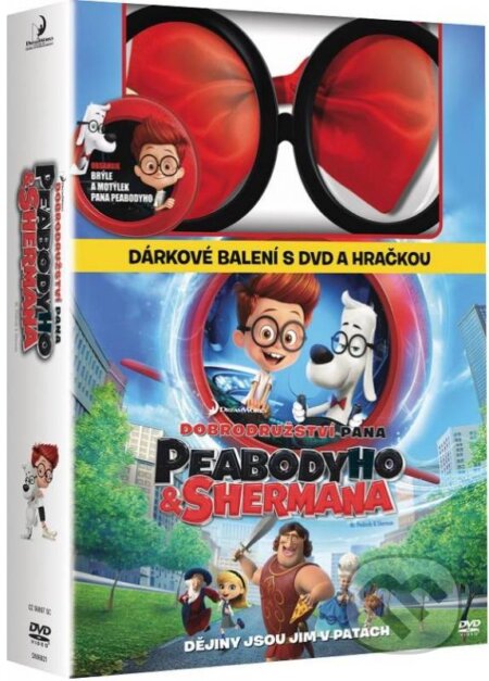 Film: Dobrodružství pana Peabodyho a Shermana Limitovaná edice, motýlek + brýle (Rob Minkoff) (DVD). Bonton Film, 2014 Film: Dobrodružství pana Peabodyho a Shermana Limitovaná edice, motýlek + brýle (Rob Minkoff) (DVD). Bonton Film, 2014