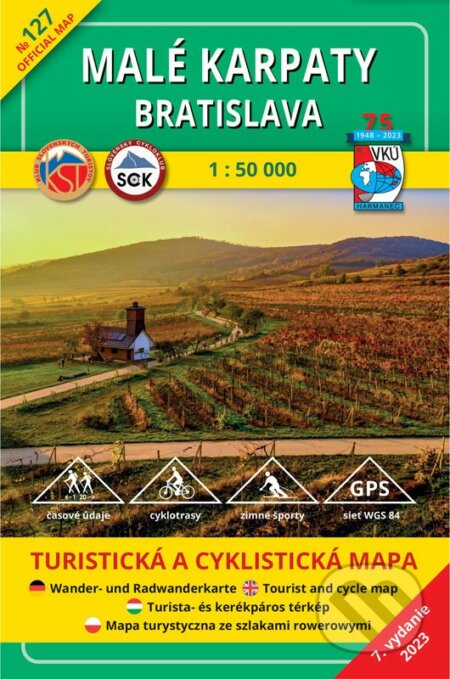 Turistická a cyklistická mapa Malé Karpaty - Bratislava (VKÚ Harmanec). VKÚ Harmanec, 2023 Turistická a cyklistická mapa Malé Karpaty - Bratislava (VKÚ Harmanec). VKÚ Harmanec, 2023