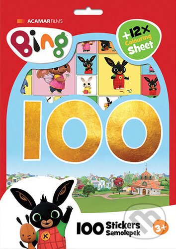 Kniha: 100 samolepek s omalovánkovými listy Bing (Jiří Models). Jiří Models, 2023 Kniha: 100 samolepek s omalovánkovými listy Bing (Jiří Models). Jiří Models, 2023