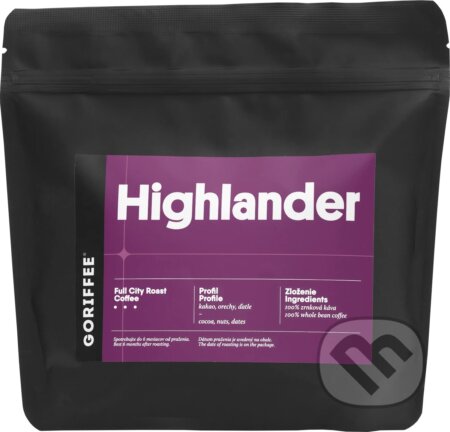 Kávy a čaje: Highlander Espresso Blend (Goriffee). Goriffee, 2020 Kávy a čaje: Highlander Espresso Blend (Goriffee). Goriffee, 2020