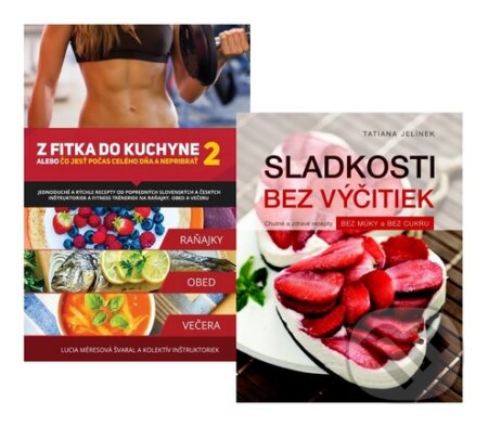 Kniha: Sladkosti bez výčitiek + Z fitka do kuchyne 2 (). , 2014 Kniha: Sladkosti bez výčitiek + Z fitka do kuchyne 2 (). , 2014