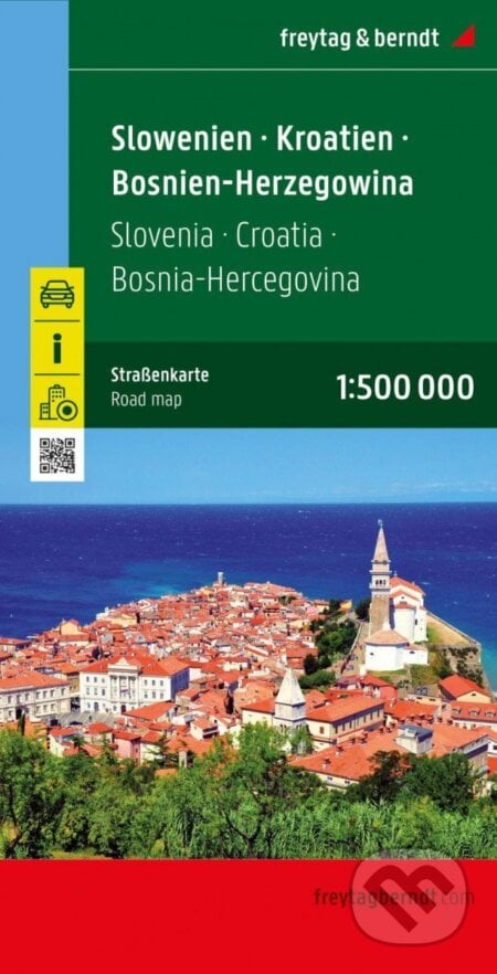 Slovinsko-Chorvatsko-Bosna-Hercegovina 1:500 000 / automapa, freytag&berndt, 2023