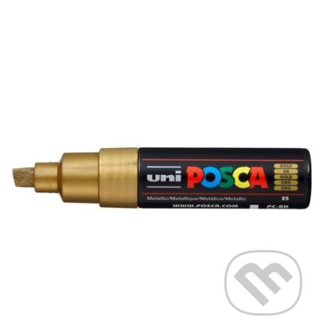 Posca akrylový popisovač PC-8K, 8 mm, zlatá (se širokým, seříznutým hrotem) (OFFICE LINE). OFFICE LINE, 2023 Posca akrylový popisovač PC-8K, 8 mm, zlatá (se širokým, seříznutým hrotem) (OFFICE LINE). OFFICE LINE, 2023