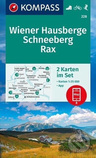 Wiener Hausberge, Schneeberg, Rax Set 2 mapy 1: 25 000 (Kompass). Kompass, 2023 Wiener Hausberge, Schneeberg, Rax Set 2 mapy 1: 25 000 (Kompass). Kompass, 2023
