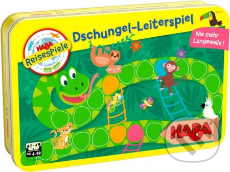 Společenská hra: Rebríky v džungli magnetická v kovovej krabici (Haba). Haba, 2023 Společenská hra: Rebríky v džungli magnetická v kovovej krabici (Haba). Haba, 2023