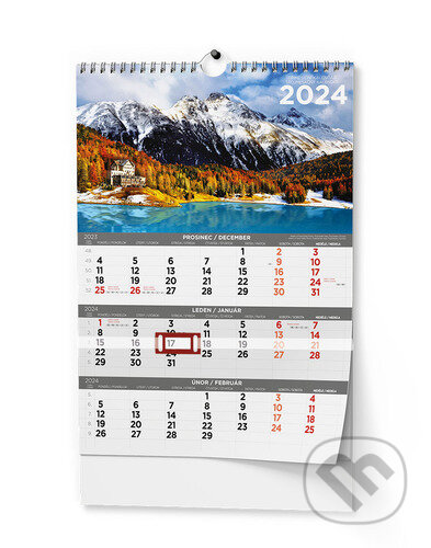 Nástěnný kalendář Tříměsíční kalendář obrázkový 2024, Baloušek, 2023