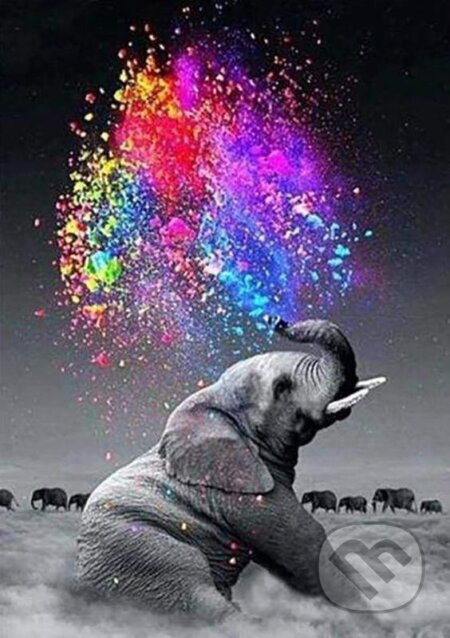 Slon a barvy 40 x 50 cm (s rámem) (Figured Art). Figured Art, 2023 Slon a barvy 40 x 50 cm (s rámem) (Figured Art). Figured Art, 2023