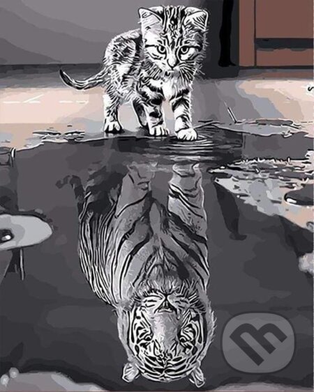 Kotě a tygr 40 x 50 cm (s rámem), Figured Art, 2023