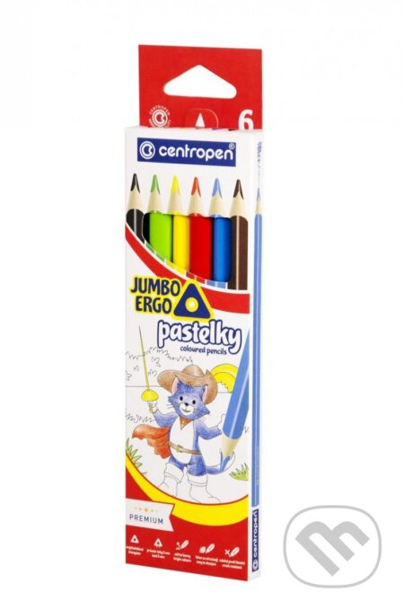 Centropen Pastelky 9522 Jumbo trojhranné (6 ks) (Centropen). Centropen Centropen Pastelky 9522 Jumbo trojhranné (6 ks) (Centropen). Centropen