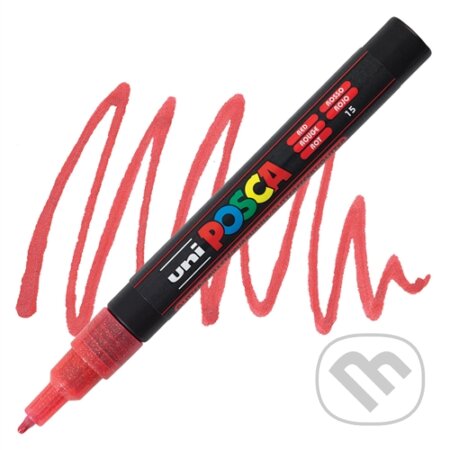 Posca akrylový popisovač PC-3ML, 0,9 - 1,3 mm, třpytivě červená (tenký kulatý hrot) (OFFICE LINE). OFFICE LINE Posca akrylový popisovač PC-3ML, 0,9 - 1,3 mm, třpytivě červená (tenký kulatý hrot) (OFFICE LINE). OFFICE LINE