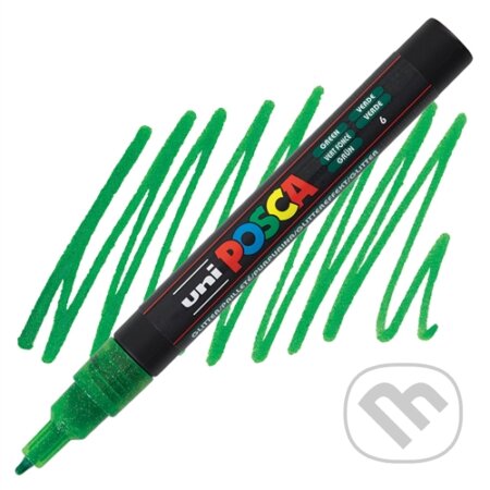 Posca akrylový popisovač PC-3ML, 0,9 - 1,3 mm, třpytivě zelená (tenký kulatý hrot) (OFFICE LINE). OFFICE LINE Posca akrylový popisovač PC-3ML, 0,9 - 1,3 mm, třpytivě zelená (tenký kulatý hrot) (OFFICE LINE). OFFICE LINE