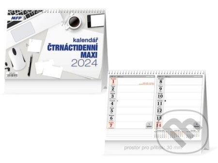 Čtrnáctidenní MAXI 2024 - stolní kalendář, MFP, 2023