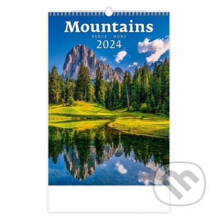 Kalendář nástěnný 2024 - Mountains/Berge/Hory, Helma365, 2023