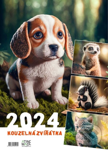 Kalendář 2024: Kouzelná zvířátka, nástěnný, Almatyne, 2023