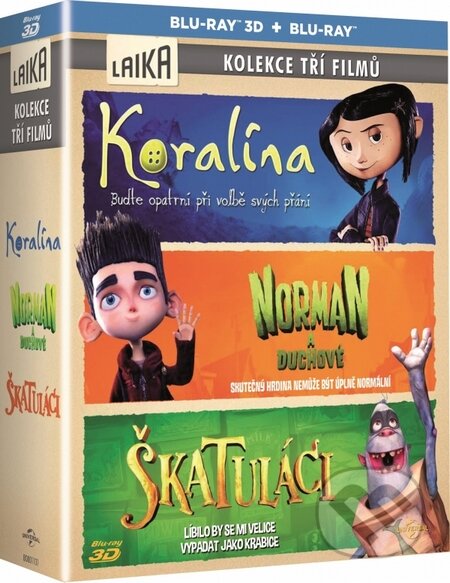 Film: Kolekcia: Koralína, Norman a duchové, Škatuláci (Bonton Film) (Blu-ray). Bonton Film, 2015 Film: Kolekcia: Koralína, Norman a duchové, Škatuláci (Bonton Film) (Blu-ray). Bonton Film, 2015