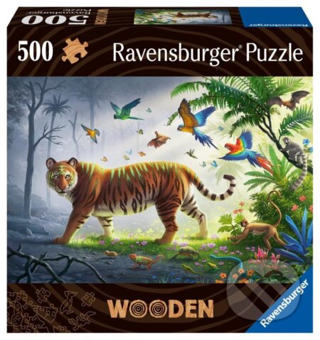 Puzzle: Tygr v džungli, dřevěné (Ravensburger). Ravensburger, 2023 Puzzle: Tygr v džungli, dřevěné (Ravensburger). Ravensburger, 2023