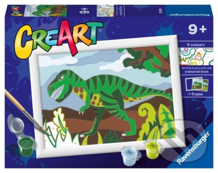 Společenská hra: Ravensburger CreArt - Toulající se dinosaurus (Ravensburger). Ravensburger, 2023 Společenská hra: Ravensburger CreArt - Toulající se dinosaurus (Ravensburger). Ravensburger, 2023