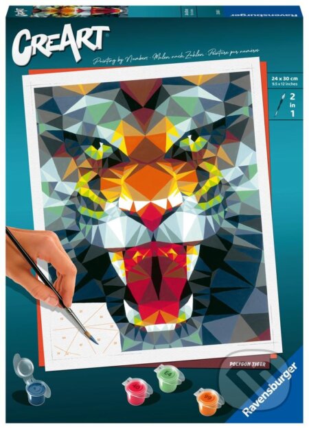 Spoločenská hra: Ravensburger CreArt - Polygonový tygr (Ravensburger). Ravensburger, 2023 Spoločenská hra: Ravensburger CreArt - Polygonový tygr (Ravensburger). Ravensburger, 2023