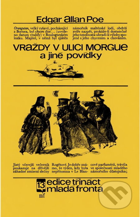 Kniha: Vraždy v ulici Morgue a jiné povídky (Edgar Allan Poe). , 1969 Kniha: Vraždy v ulici Morgue a jiné povídky (Edgar Allan Poe). , 1969
