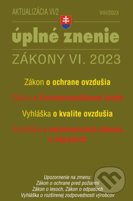 Aktualizácia VI/2 - životné prostredie, odpadové a vodné hospodárstvo, Poradca s.r.o., 2023