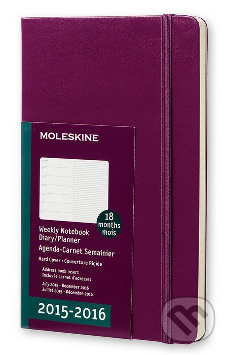 Moleskine – 18-mesačný plánovací fialový diár 2015/2016, Moleskine, 2015