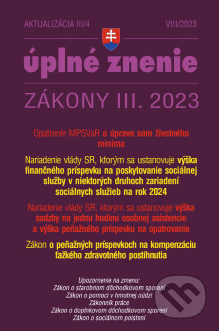 Kniha: Aktualizácia III/4 - Úprava životného minima (Poradca s.r.o.). Poradca s.r.o., 2023 Kniha: Aktualizácia III/4 - Úprava životného minima (Poradca s.r.o.). Poradca s.r.o., 2023