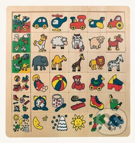 Spoločenská hra: Obrázková skládanka - poznej co kam patří (Bino). Bino, 2013 Spoločenská hra: Obrázková skládanka - poznej co kam patří (Bino). Bino, 2013