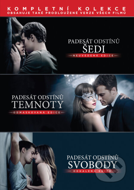 Film: Padesát odstínů kolekce 1.-3. (James Foley a Sam Taylor-Johnson) (DVD). Magicbox, 2023 Film: Padesát odstínů kolekce 1.-3. (James Foley a Sam Taylor-Johnson) (DVD). Magicbox, 2023