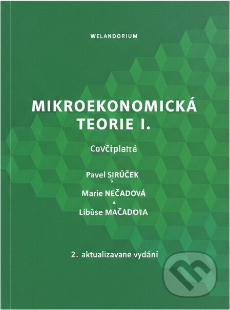 Kniha: Mikroekonomická teorie I. : cvičebnice (Libuše Macáková, Marta Nečadová a Pavel Sirůček). Melandrium, 2003 Kniha: Mikroekonomická teorie I. : cvičebnice (Libuše Macáková, Marta Nečadová a Pavel Sirůček). Melandrium, 2003