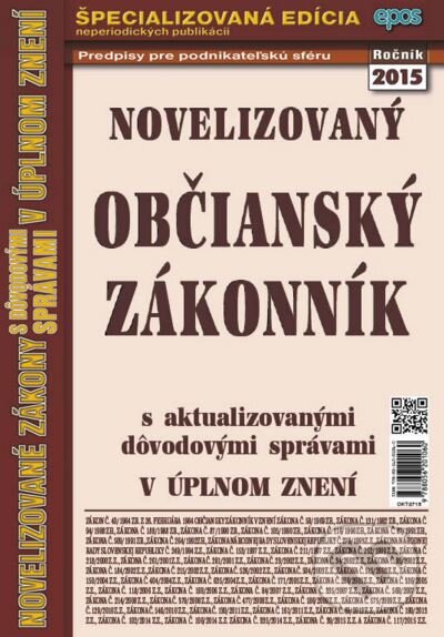 Kniha: Novelizovaný Občiansky zákonník (Epos). Epos, 2015 Kniha: Novelizovaný Občiansky zákonník (Epos). Epos, 2015