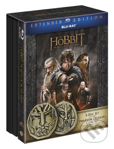Film: Hobit: Bitva pěti armád Prodloužená verze 3D Edice s mincemi (Peter Jackson) (Blu-ray3D). Magicbox, 2015 Film: Hobit: Bitva pěti armád Prodloužená verze 3D Edice s mincemi (Peter Jackson) (Blu-ray3D). Magicbox, 2015