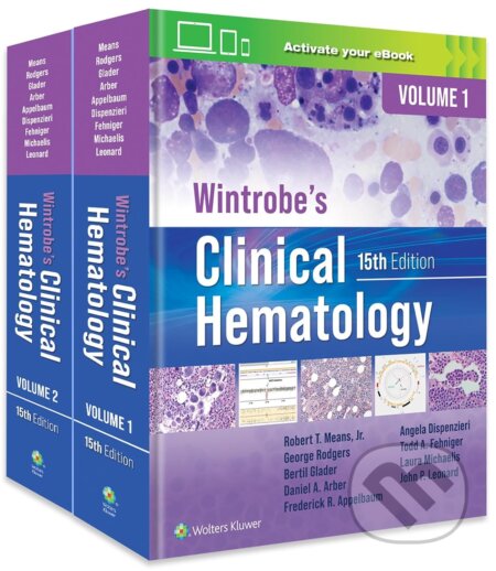 Kniha: Wintrobe's Clinical Hematology (A. Dispenzieri, B.E. Glader, D.A. Arber, F.R. Appelbaum, G.M. Rodgers, J.P. Leonard, L.C. Michaelis, R.T. Means a T.A. Fehniger). Wolters Kluwer Health, 2023 Kniha: Wintrobe's Clinical Hematology (A. Dispenzieri, B.E. Glader, D.A. Arber, F.R. Appelbaum, G.M. Rodgers, J.P. Leonard, L.C. Michaelis, R.T. Means a T.A. Fehniger). Wolters Kluwer Health, 2023
