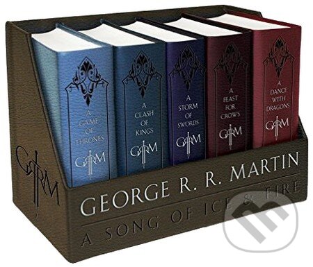 Kniha: A Song of Ice and Fire (Leather-Cloth Boxed Set) (George R.R. Martin). Bantam Press, 2015 Kniha: A Song of Ice and Fire (Leather-Cloth Boxed Set) (George R.R. Martin). Bantam Press, 2015