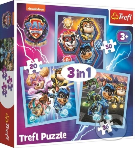 Puzzle: Tlapková patrola Mocní hrdinové 3v1 (Trefl). Trefl, 2023 Puzzle: Tlapková patrola Mocní hrdinové 3v1 (Trefl). Trefl, 2023