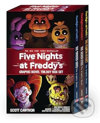 Kniha: Five Nights at Freddy's Graphic Novel Trilogy Box Set (Andrea Waggener, Carly Anne West, Elley Cooper, Kelly Parra a Scott Cawthon). Scholastic, 2023 Kniha: Five Nights at Freddy's Graphic Novel Trilogy Box Set (Andrea Waggener, Carly Anne West, Elley Cooper, Kelly Parra a Scott Cawthon). Scholastic, 2023