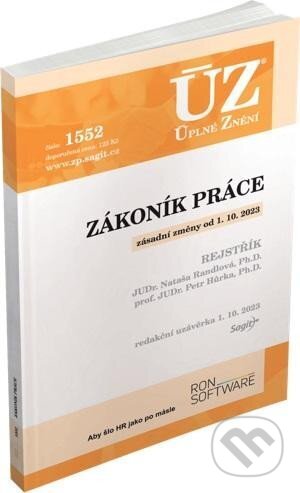 Kniha: Úplné Znění - 1552 Zákoník práce, rejstřík (Sagit). Sagit, 2023 Kniha: Úplné Znění - 1552 Zákoník práce, rejstřík (Sagit). Sagit, 2023