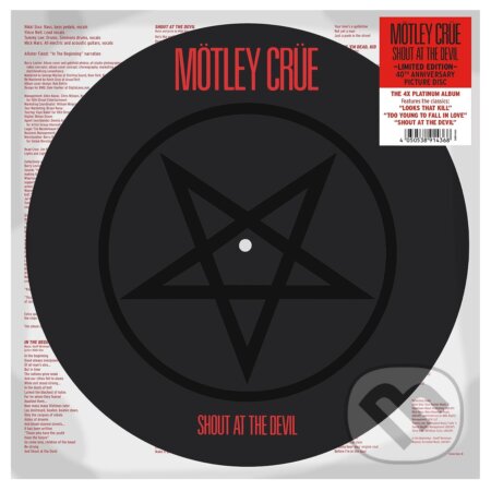 Hudobné CD: Mötley Crüe: Shout At The Devil (Picture Vinyl) LP (Hudobné albumy). Hudobné albumy, 2023 Hudobné CD: Mötley Crüe: Shout At The Devil (Picture Vinyl) LP (Hudobné albumy). Hudobné albumy, 2023